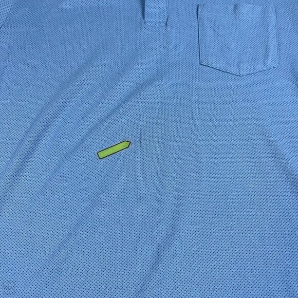 Mack Weldon Men's Short Sleeve Polo Shirt One Pocket Size L Blue - Picture 3 of 8